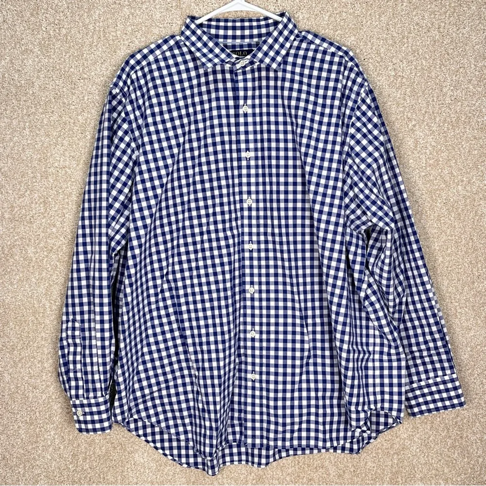 Imperfect Polo Ralph Lauren cotton long sleeve button down non iron shirt 2XB/2G